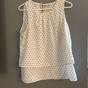 J.Crew polka dot sleeveless blouse